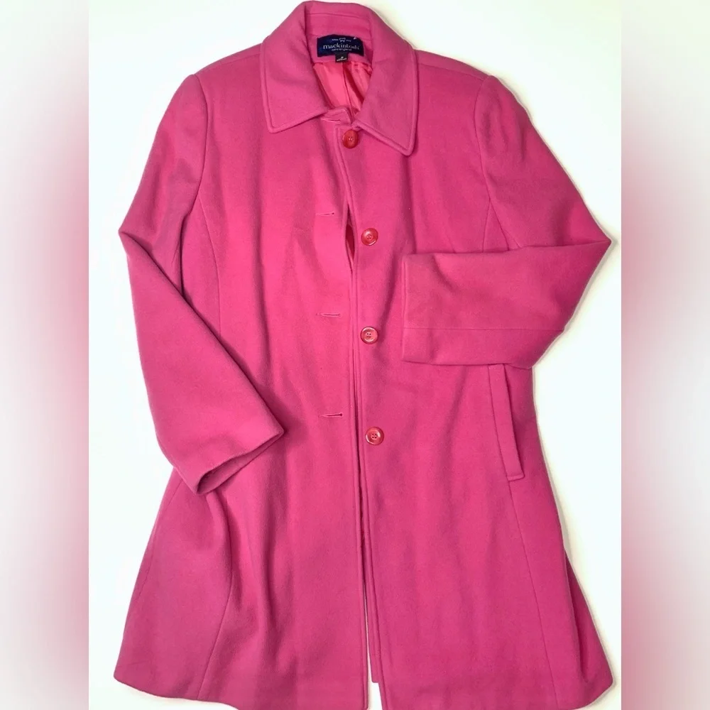 Mackintosh wool blend Pink Trench Coat size 10